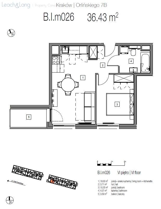 Mieszkanie 2-pokojowe Kraków Czyżyny, ul. Bolesława Orlińskiego. Zdjęcie 13