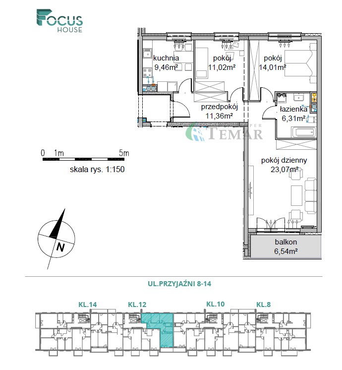 Mieszkanie 3-pokojowe Wrocław Krzyki, ul. Przyjaźni. Zdjęcie 9