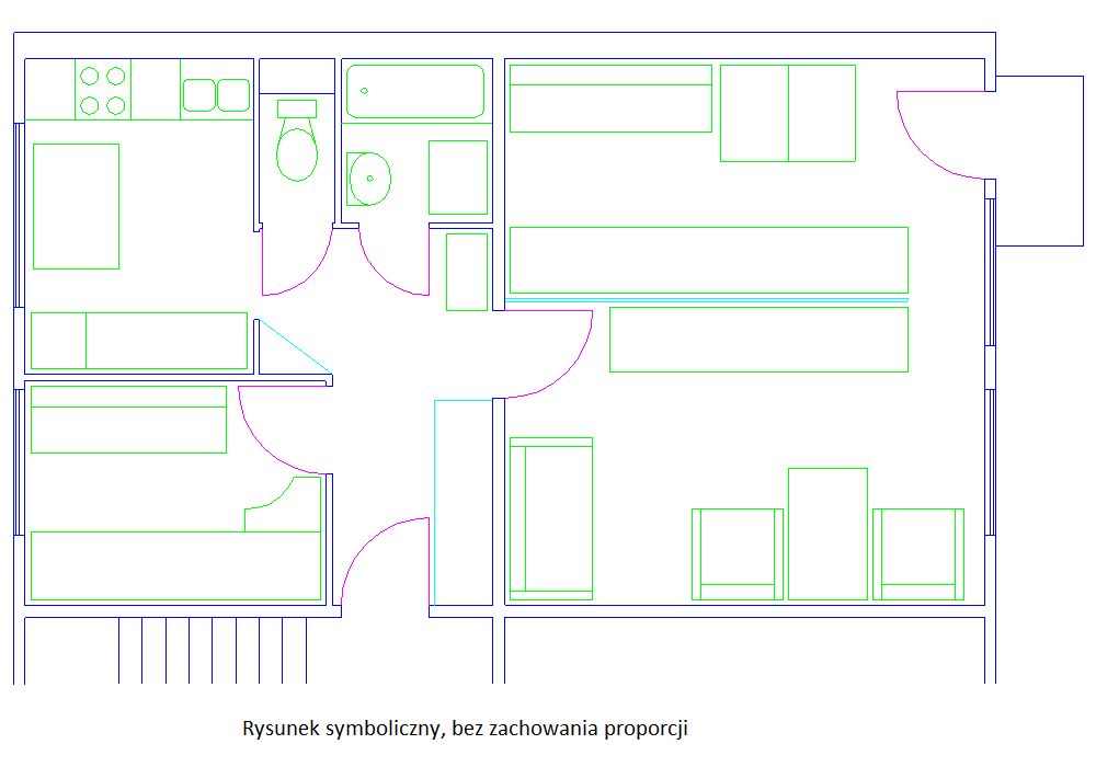 Mieszkanie 3-pokojowe Tarnobrzeg Serbinów, ul. Marii Dąbrowskiej. Zdjęcie 2