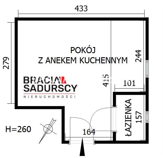 Mieszkanie 1-pokojowe Kraków Grzegórzki, ul. Mogilska. Zdjęcie 18