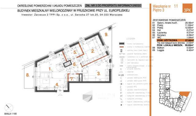 Mieszkanie 3-pokojowe Pruszków Żbików, ul. Europejska. Zdjęcie 5