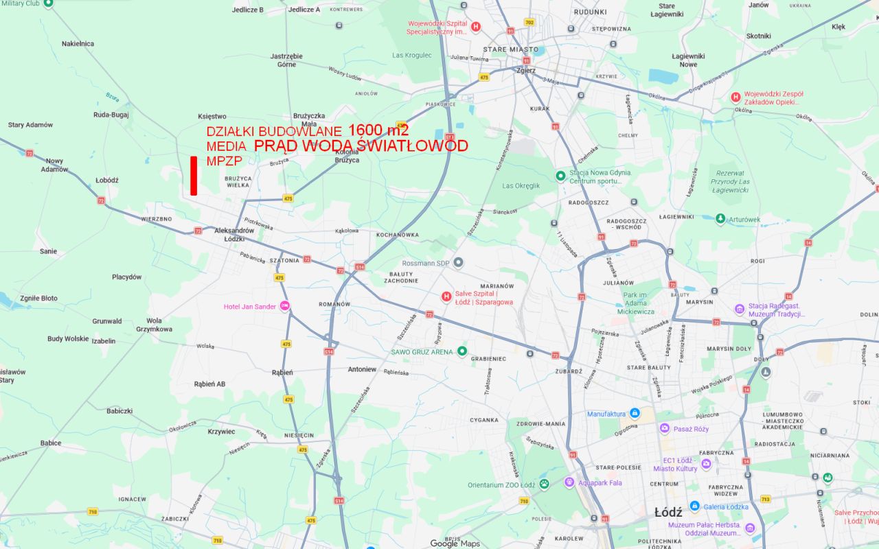 Działka budowlana Ruda-Bugaj, DZIAŁKI BUDOWLANE MEDIA MPZP. Zdjęcie 1