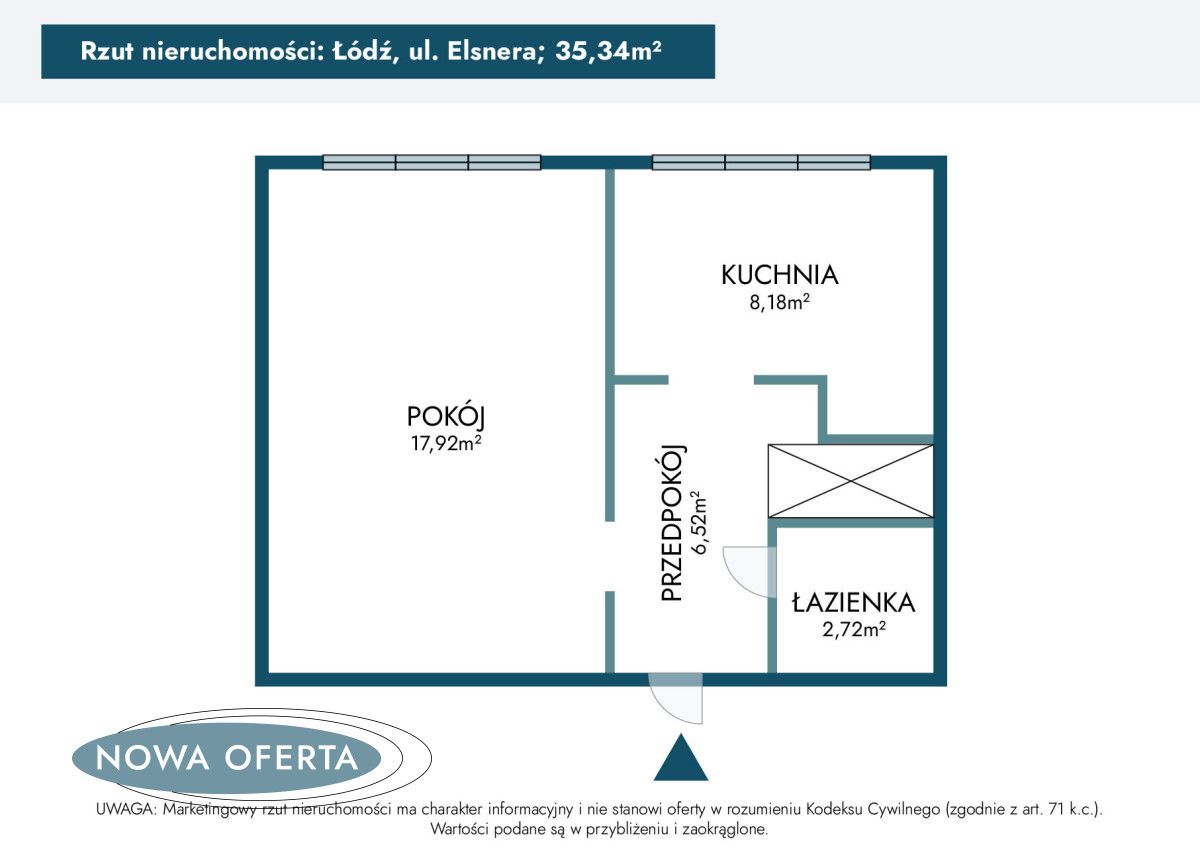 Mieszkanie 1-pokojowe Łódź Widzew, ul. Józefa Elsnera. Zdjęcie 13