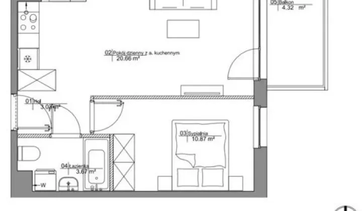 Mieszkanie 2-pokojowe Warszawa Ursynów, ul. Hilarego Koprowskiego