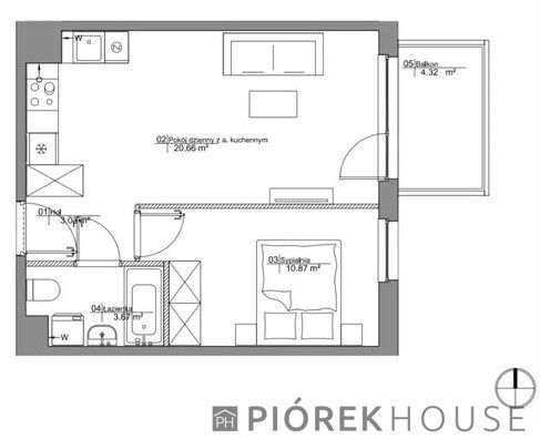 Mieszkanie 2-pokojowe Warszawa Ursynów, ul. Hilarego Koprowskiego. Zdjęcie 6
