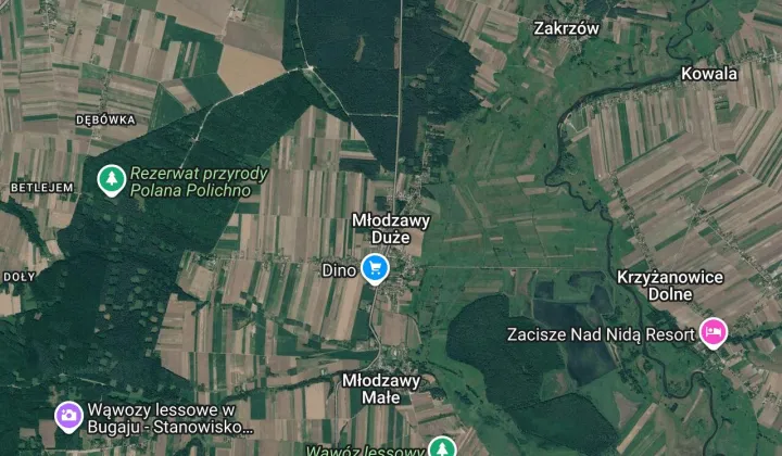 Działka rolno-budowlana Młodzawy Duże