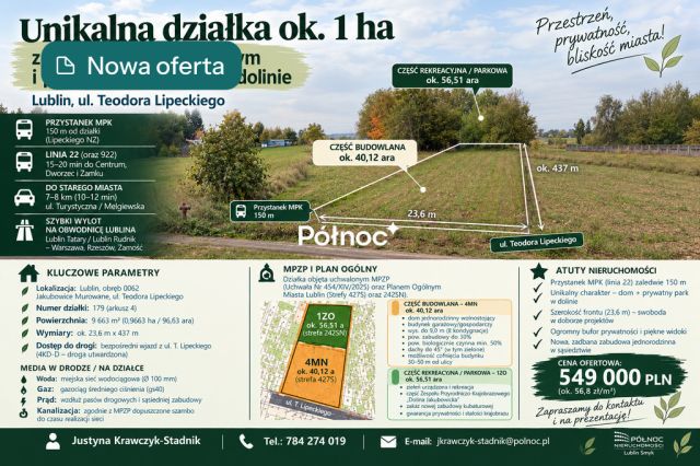 Działka budowlana Lublin, ul. Teodora Lipeckiego. Zdjęcie 1