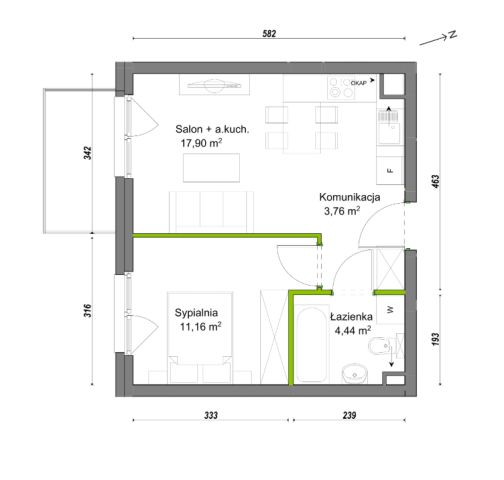 Mieszkanie 2-pokojowe Wrocław Ołtaszyn, ul. Orawska. Zdjęcie 8