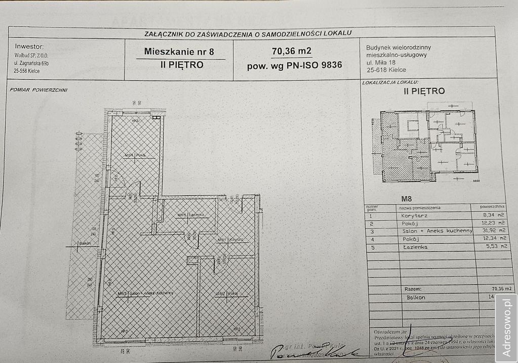Mieszkanie 3-pokojowe Kielce Czarnów, ul. Miła. Zdjęcie 2