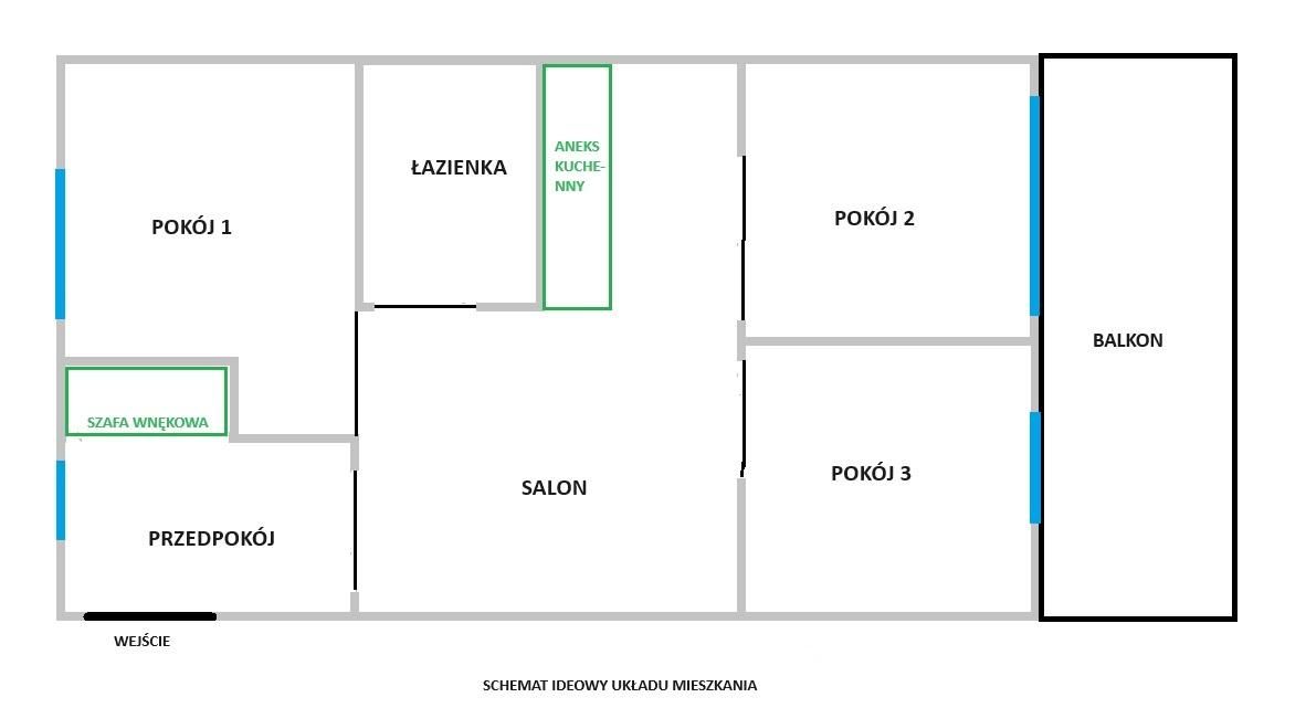 Mieszkanie 4-pokojowe Wrocław Zakrzów, ul. Wilanowska. Zdjęcie 11