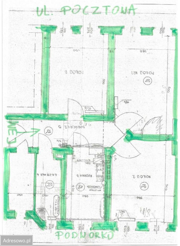 Mieszkanie 3-pokojowe Szczecin Śródmieście, ul. Pocztowa. Zdjęcie 12