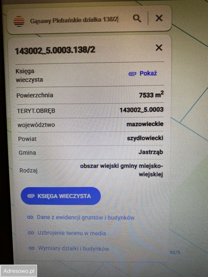 Działka budowlana Gąsawy Plebańskie. Zdjęcie 2