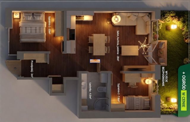 Mieszkanie 3-pokojowe Kraków Dębniki, ul. Spacerowa. Zdjęcie 1