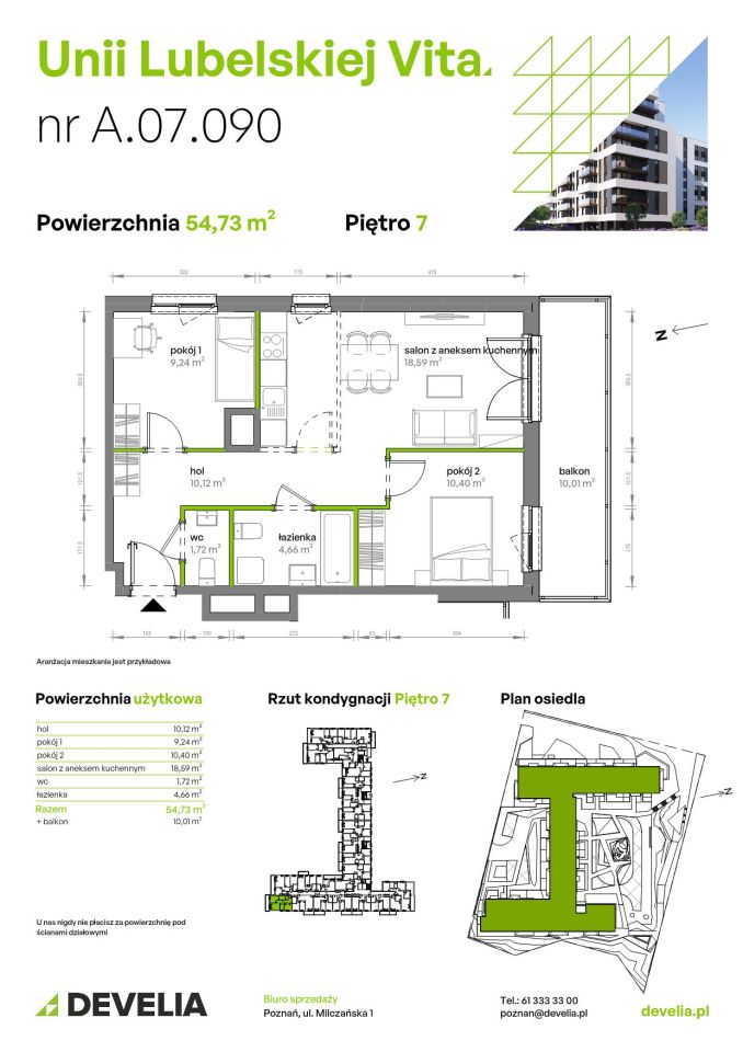 Mieszkanie 3-pokojowe Poznań Starołęka, ul. Unii Lubelskiej. Zdjęcie 7