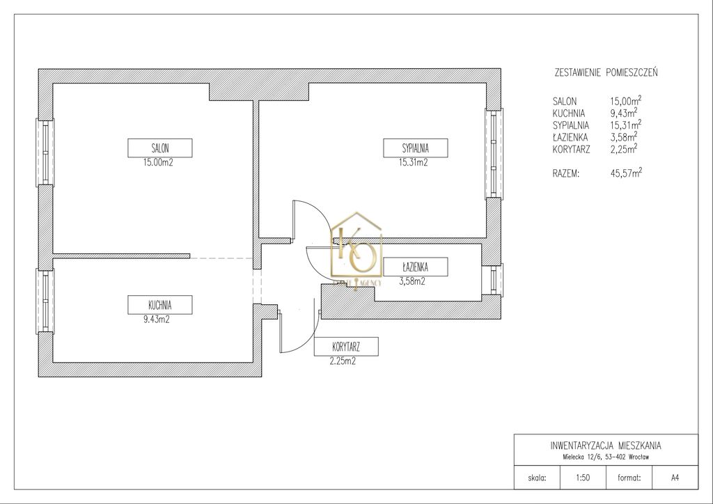 Mieszkanie 2-pokojowe Wrocław Grabiszyn, ul. Mielecka. Zdjęcie 20