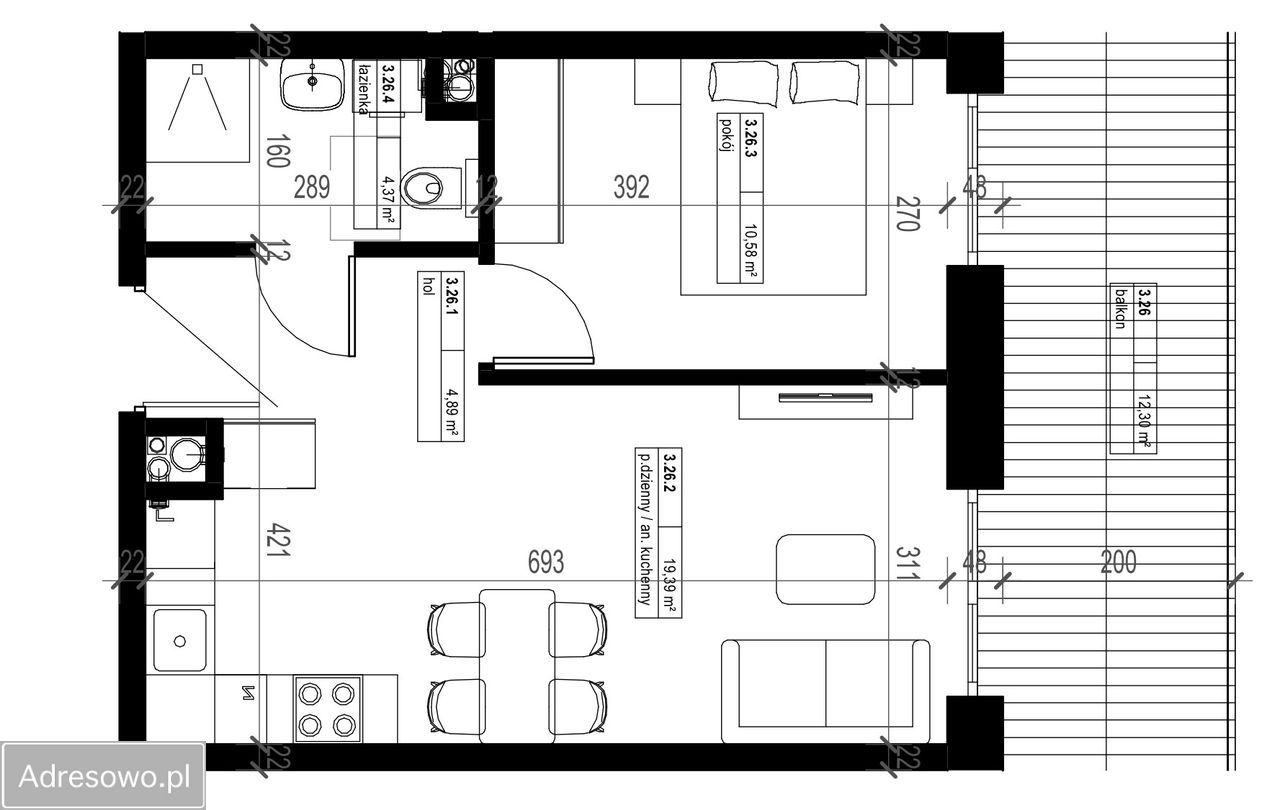 Mieszkanie 2-pokojowe Łódź Widzew, al. marsz. Józefa Piłsudskiego. Zdjęcie 7
