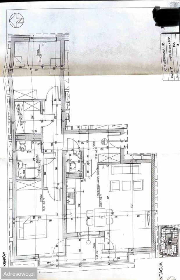 Mieszkanie 3-pokojowe Kraków Dębniki, ul. dr. Jana Piltza. Zdjęcie 13