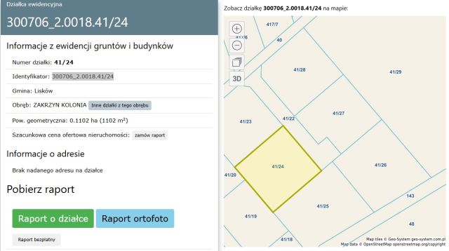 Działka budowlana Zakrzyn-Kolonia. Zdjęcie 1
