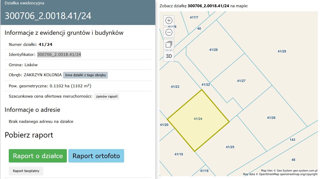 Działka budowlana Zakrzyn-Kolonia