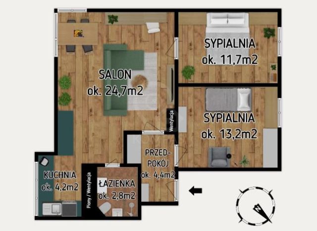 Mieszkanie 3-pokojowe Wrocław, ul. Katowicka. Zdjęcie 16