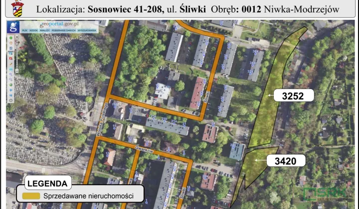 Działka inna Sosnowiec, ul. Adama Śliwki