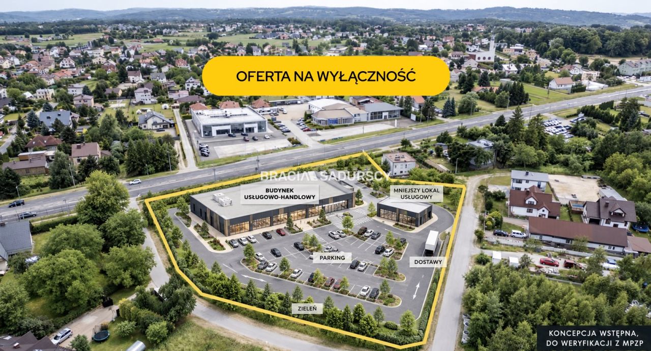 Działka inwestycyjna Tarnów Zabłocie, ul. Krakowska. Zdjęcie 1