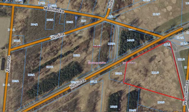Działka inwestycyjna Konin Maliniec, ul. Hutnicza. Zdjęcie 1