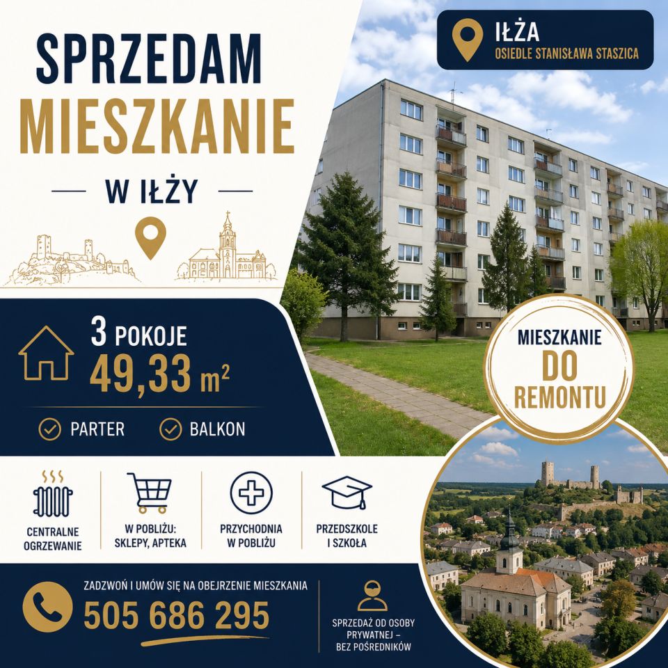 Mieszkanie 3-pokojowe Iłża, Osiedle Staszica. Zdjęcie 1