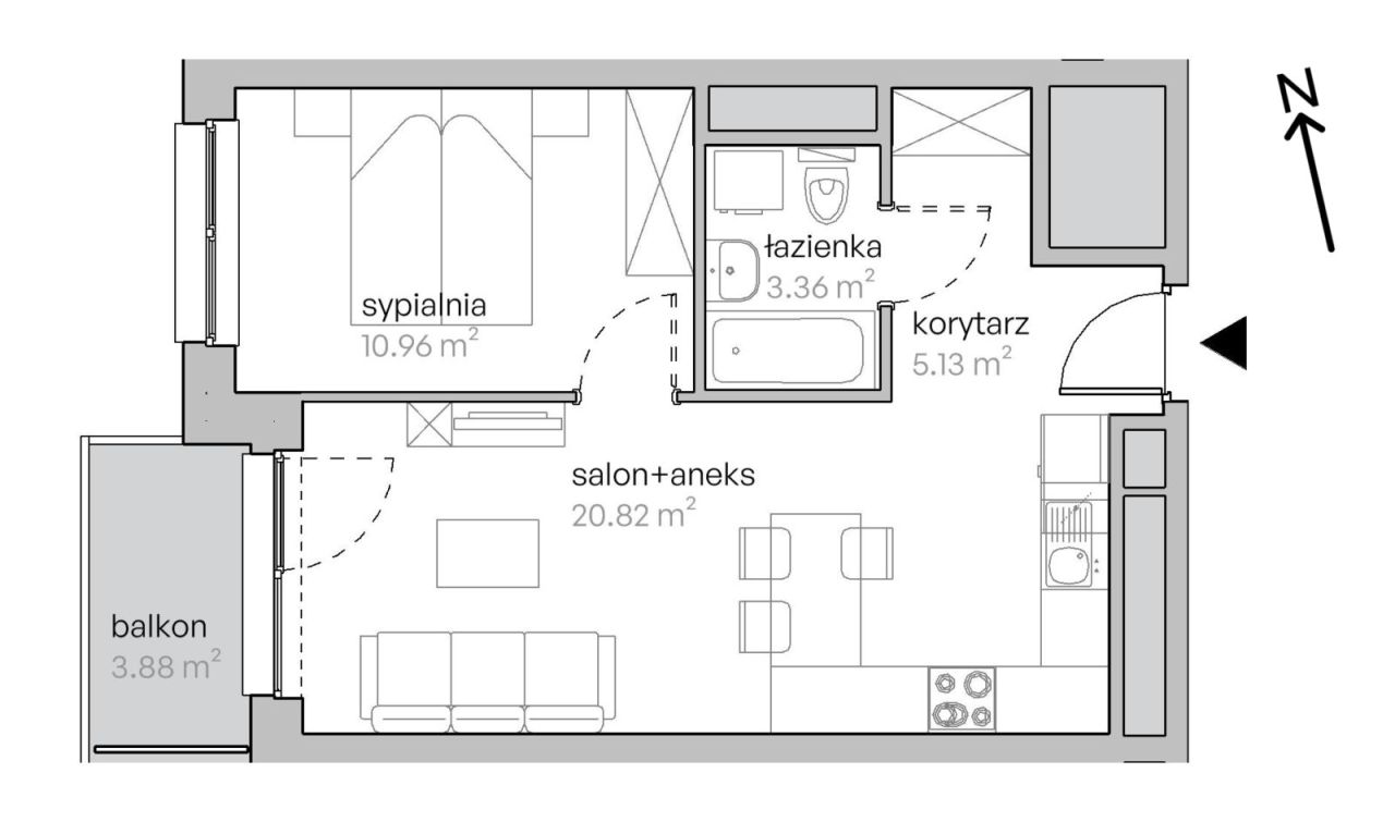 Mieszkanie 2-pokojowe Wrocław Popowice, ul. Legnicka. Zdjęcie 6