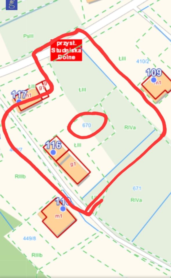 Działka budowlana Studniska Dolne. Zdjęcie 2