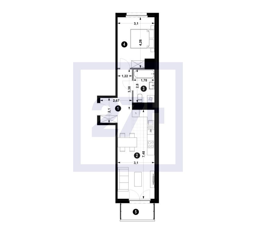 Mieszkanie 2-pokojowe Miękinia. Zdjęcie 13