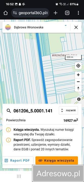 Działka rolno-budowlana Dąbrowa Wronowska. Zdjęcie 3