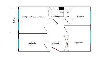 Mieszkanie 3-pokojowe Wałbrzych Podzamcze, ul. Kasztelańska