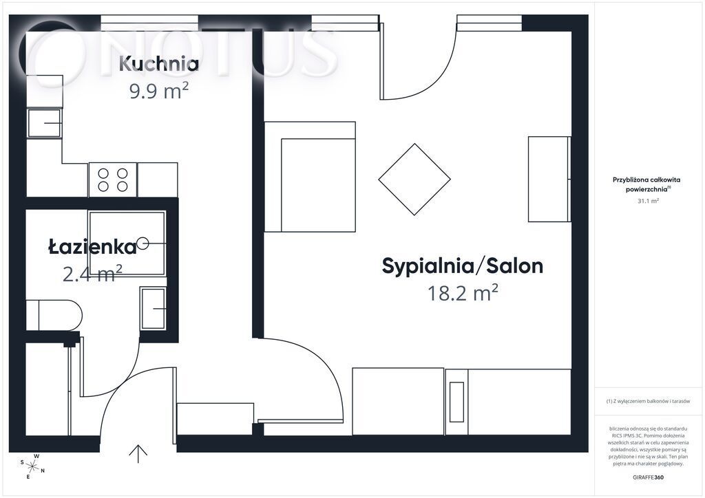 Mieszkanie 1-pokojowe Warszawa Mokotów, ul. Króżańska. Zdjęcie 7