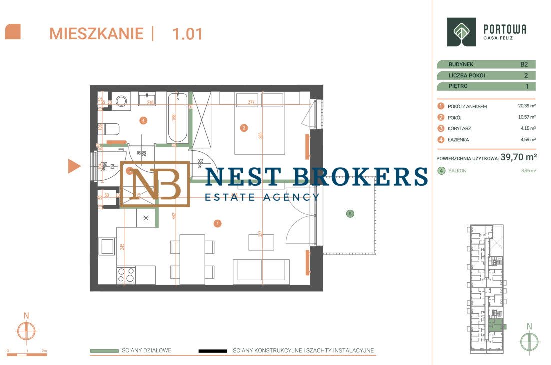 Mieszkanie 2-pokojowe Kraków Zabłocie, ul. Portowa. Zdjęcie 2