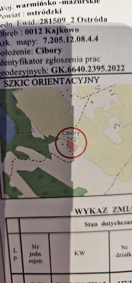 Działka budowlana Cibory. Zdjęcie 2