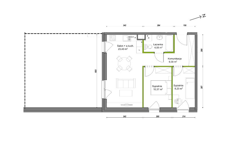 Mieszkanie 3-pokojowe Wrocław Ołtaszyn, ul. Orawska. Zdjęcie 8