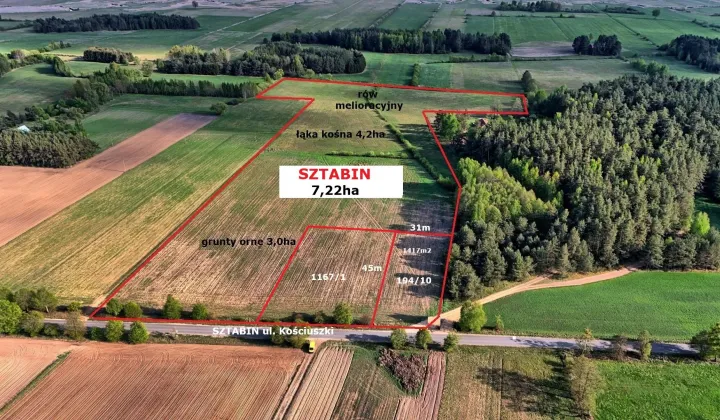 Działka rolna Sztabin, ul. Kościuszki