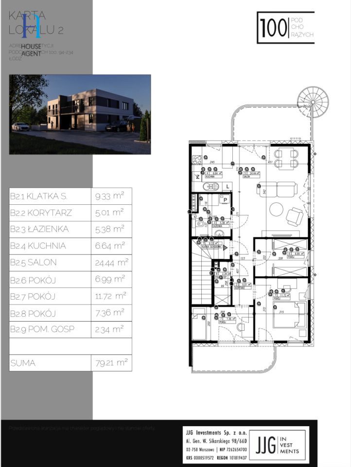 Mieszkanie 4-pokojowe Łódź Polesie, ul. Podchorążych. Zdjęcie 17
