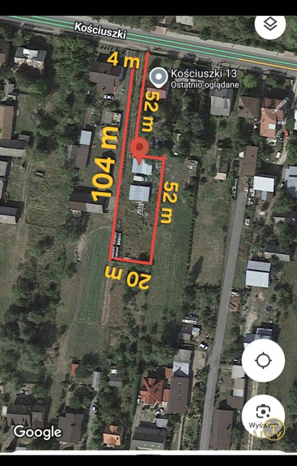 Działka budowlana Dobre, ul. Tadeusza Kościuszki