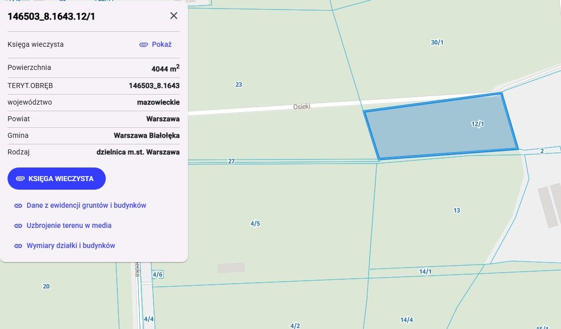 Działka rod Warszawa Białołęka Dworska, ul. Osieki. Zdjęcie 14