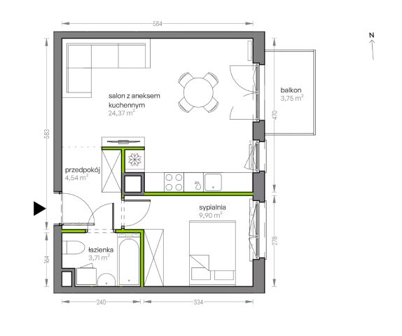 Mieszkanie 2-pokojowe Kraków Płaszów, ul. Myśliwska. Zdjęcie 25