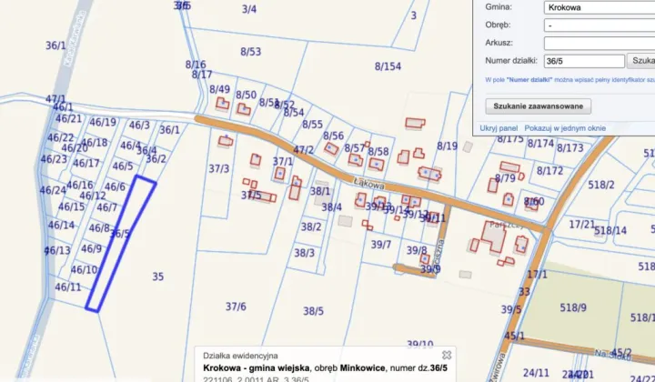 Działka inwestycyjna Parszczyce, ul. Łąkowa