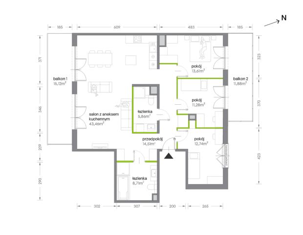 Mieszkanie 4-pokojowe Kraków Krowodrza, ul. Żabiniec. Zdjęcie 7