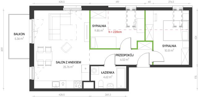 Mieszkanie 3-pokojowe Wrocław Maślice, ul. Augustowska. Zdjęcie 6