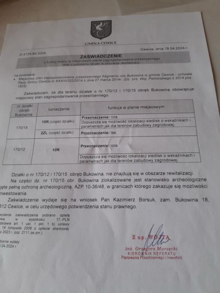 Działka budowlana Bukowina. Zdjęcie 3