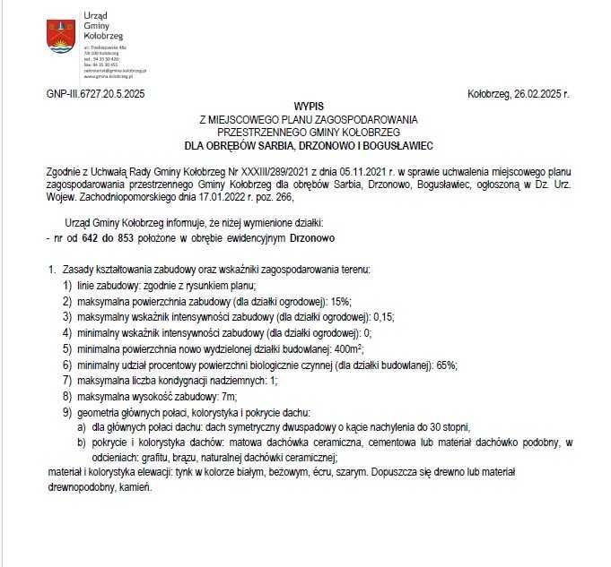 Działka rekreacyjna Drzonowo. Zdjęcie 4