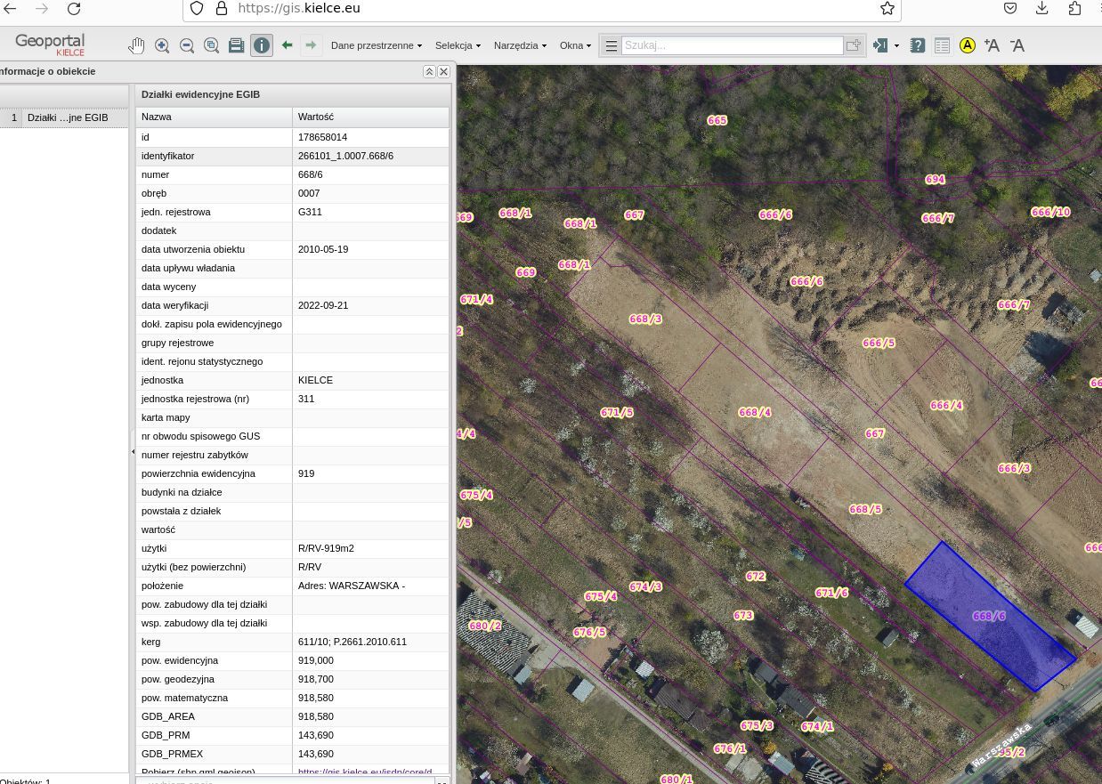 Działka inwestycyjna Kielce Kozi Lasek, ul. Warszawska