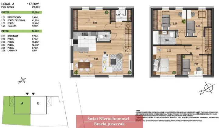 bliźniak, 5 pokoi Iwiny