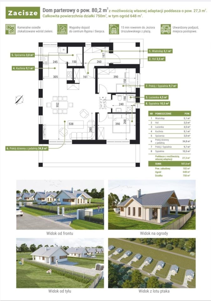 dom wolnostojący, 3 pokoje Puszcza Miejska. Zdjęcie 11